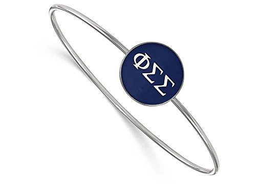 LogoArt SS024PSS-7 Sterling Silver LogoArt Phi Sigma Sigma Enameled Slip-on Bangle
