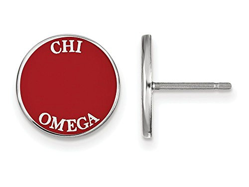 LogoArt SS019CHO Sterling Silver LogoArt Chi Omega Enameled Post Earringss