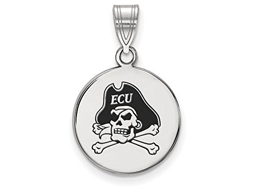 LogoArt SS036ECU Sterling Silver LogoArt East Carolina University Medium Enamel Disc Pendant