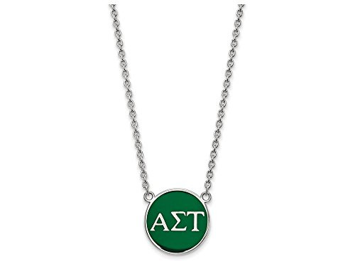 LogoArt SS030ALS-18 Sterling Silver LogoArt Alpha Sigma Tau Small Enl Pend w/Necklace