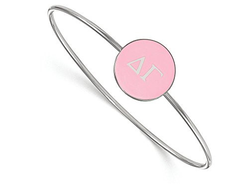 LogoArt SS024DG-7 Sterling Silver Delta Gamma Enameled Slip-on Bangle.