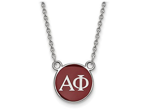LogoArt SS029APH-18 Alpha Phi Extra Small Enameled Pendant w/Chain 18 Inch Chain.