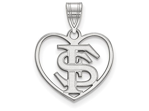 LogoArt SS017FSU Sterling Silver LogoArt Florida State University Pendant in Heart