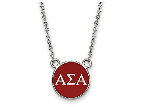 LogoArt SS029ASI-18 Alpha Sigma Alpha Extra Small Enameled Pendant w/Chain 18 Inch Chain.
