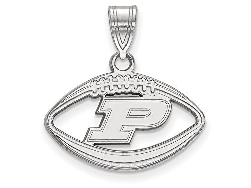 LogoArt SS018PU Sterling Silver LogoArt Purdue Pendant in Football