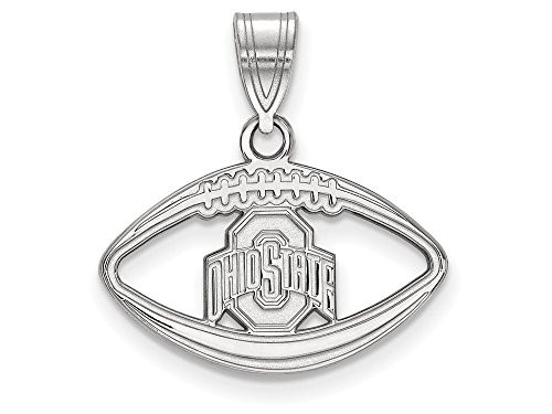 LogoArt SS018OSU Sterling Silver LogoArt Ohio State University Pendant in Football