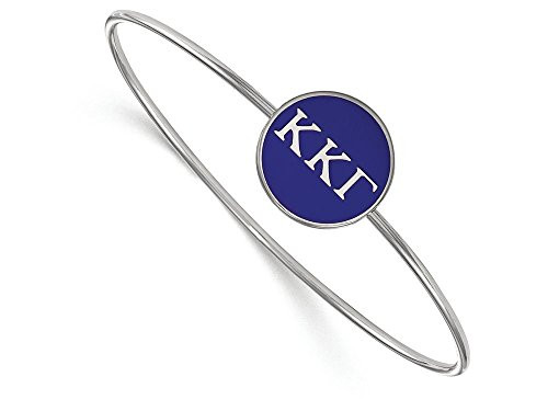 LogoArt SS024KKG-7 Sterling Silver LogoArt Kappa Kappa Gamma Enameled Slip-on Bangle