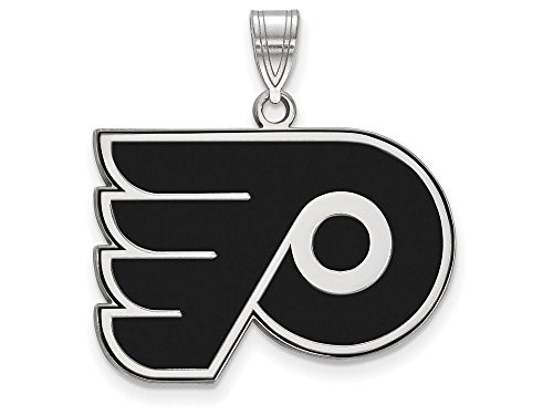 LogoArt SS029FLY Philadelphia Flyers Large (3/4 Inch) Enamel Pendant (Sterling Silver).
