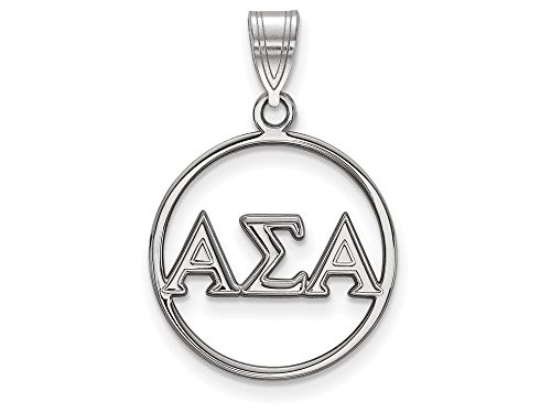 LogoArt SS011ASI Sterling Silver Alpha Sigma Alpha Small Circle Pendant w/Chain.