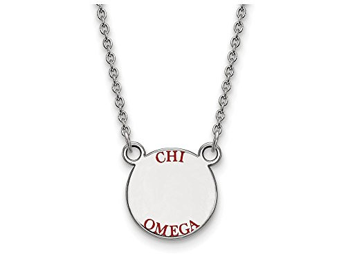 LogoArt SS014CHO-18 Chi Omega Extra Small Enameled Pendant w/Chain 18 Inch Chain.