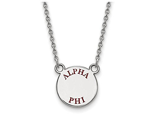 LogoArt SS014APH-18 Alpha Phi Extra Small Enameled Pendant w/Chain 18 Inch Chain.