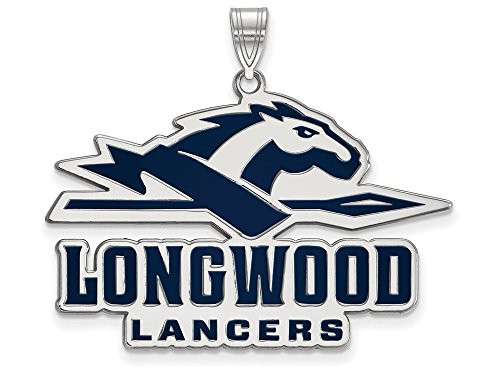 LogoArt SS013LOC Sterling Silver Longwood University XL Enamel Pendant Chain Included.
