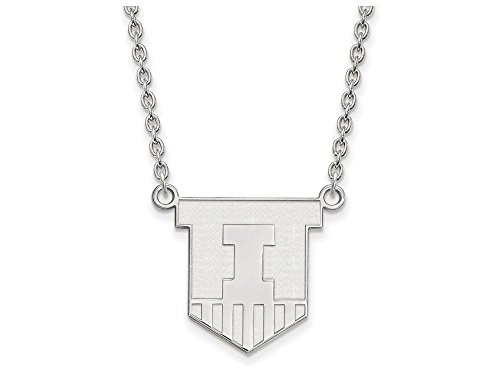 LogoArt SS055UIL-18 Sterling Silver LogoArt University of Illinois Large Pendant w/Necklace