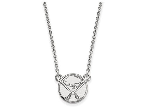 LogoArt SS013SAB-18 Buffalo Sabres Small (1/2 Inch) Pendant w/ Necklace (Sterling Silver).