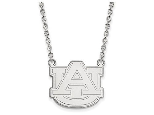 LogoArt SS016AU-18 Sterling Silver LogoArt Auburn University Large Pendant w/Necklace