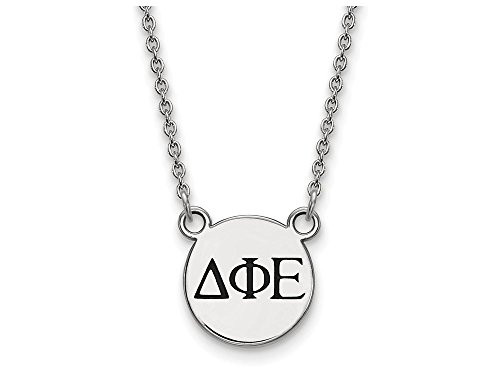 LogoArt SS016DPH-18 Delta Phi Epsilon Extra Small Enameled Pendant w/Chain 18 Inch Chain.