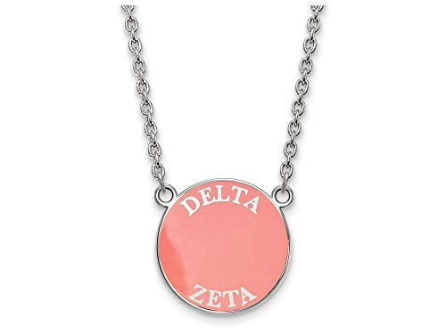 LogoArt SS013DZ-18 Sterling Silver LogoArt Delta Zeta Small Enl Pend w/Necklace