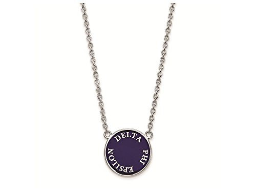 LogoArt SS013DPH-18 Sterling Silver LogoArt Delta Phi Epsilon Small Enl Pend w/Necklace