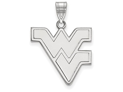LogoArt SS004WVU Sterling Silver LogoArt West Virginia University Large Pendant