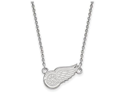 LogoArt SS015RWI-18 Detroit Red Wings Small (1/2 Inch) Pendant w/ Necklace (Sterling Silver).