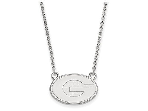 LogoArt SS015UGA-18 Georgia Small (1/2 Inch) Pendant w/Necklace (Sterling Silver).