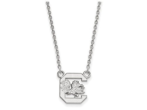 LogoArt SS015USO-18 Sterling Silver LogoArt University of South Carolina Small Pendant w/Neckla