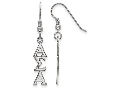 Sororities SS004ASI Sterling Silver LogoArt Alpha Sigma Alpha Dangle Medium Earringss