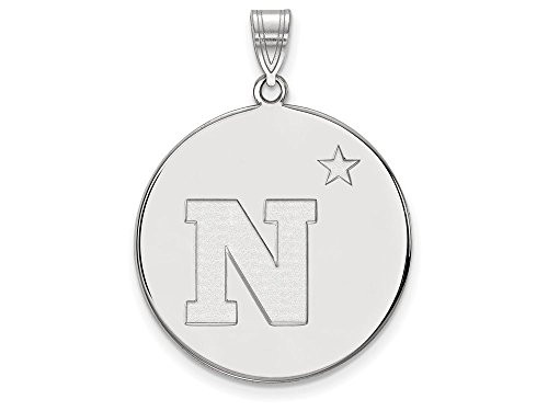 LogoArt SS014USN Navy Extra Large (1 Inch) Disc Pendant (Sterling Sliver).