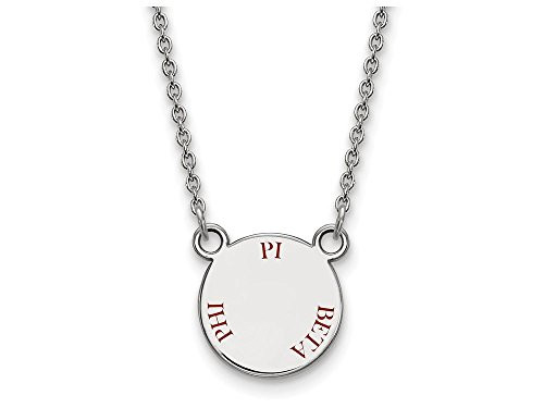 LogoArt SS014PBP-18 Pi Beta Phi Extra Small Enameled Pendant w/Chain 18 Inch Chain.