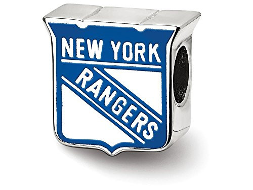LogoArt SS500RNG Sterling Silver NHL LogoArt New York Rangers Enameled Logo Bead