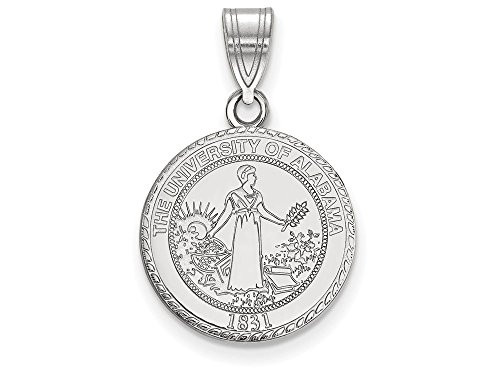 LogoArt SS078UAL Sterling Silver LogoArt University of Alabama Medium Crest Pendant