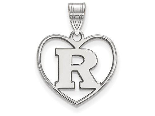LogoArt SS011RUT Sterling Silver LogoArt Rutgers Pendant in Heart