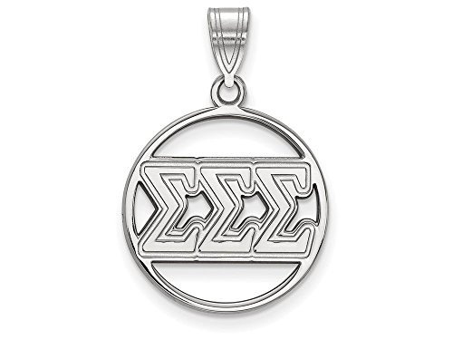 LogoArt SS011SSS Sterling Silver Sigma Sigma Sigma Small Circle Pendant w/Chain.