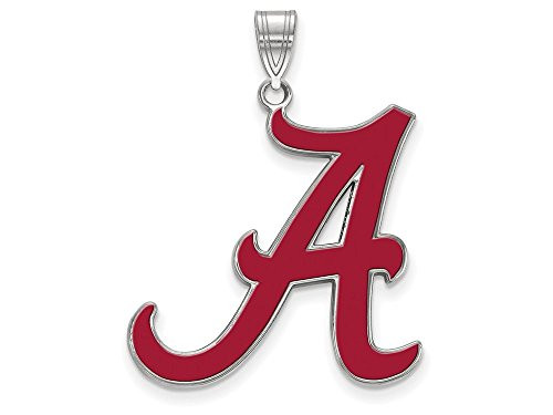 LogoArt SS089UAL Alabama Extra Large (1 Inch) Enamel Pendant (Sterling Silver)