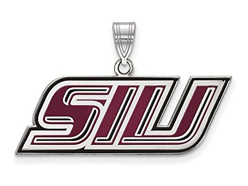LogoArt SS011SIU Sterling Silver LogoArt Southern Illinois University Small Enamel Pendant