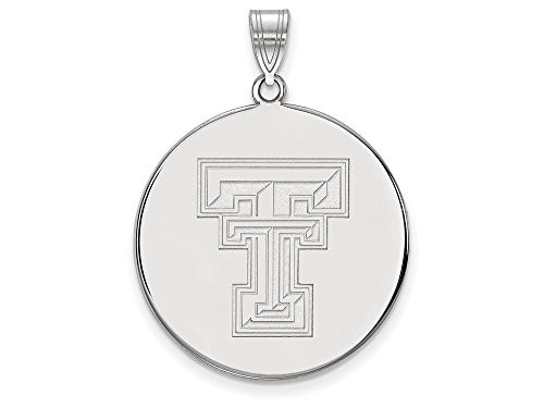LogoArt SS075TXT Texas Tech Extra Large (1 Inch) Disc Pendant (Sterling Sliver)