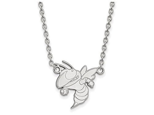 LogoArt SS050GT-18 Sterling Silver LogoArt Georgia Institute of Technology Lg Pendant w/Neckla