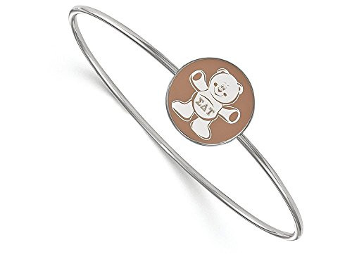 Sororities SS049SDT-7 Sterling Silver LogoArt Sigma Delta Tau Enameled Slip-on Bangle