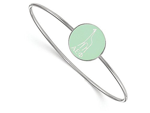 LogoArt SS049AEP-7 Sterling Silver LogoArt Alpha Epsilon Phi Enameled Slip-on Bangle