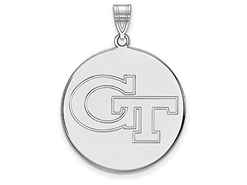 LogoArt SS063GT Sterling Silver LogoArt Georgia Institute of Technology XL Disc Pendant