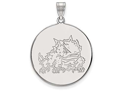 LogoArt SS041TCU Sterling Silver LogoArt Texas Christian University XL Disc Pendant