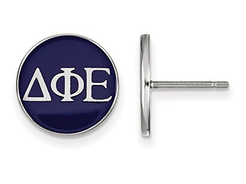 LogoArt SS031DPH Sterling Silver LogoArt Delta Phi Epsilon Enameled Post Earringss