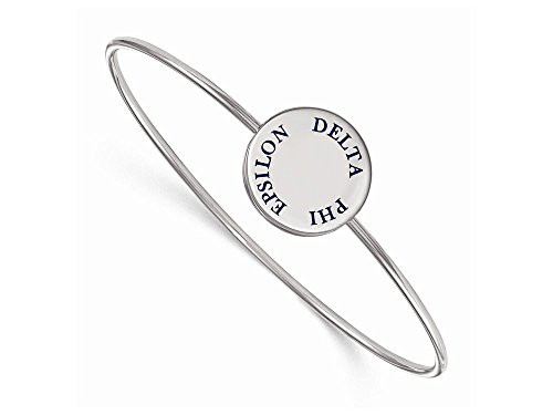 LogoArt SS021DPH-7 Sterling Silver Delta Phi Epsilon Enameled Slip-on Bangle.