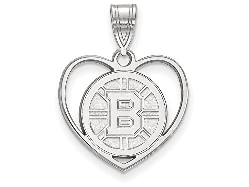 LogoArt SS017BRI Sterling Silver NHL LogoArt Boston Bruins Pendant in Heart