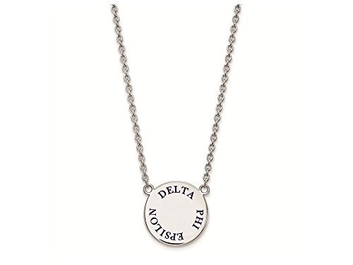 LogoArt SS015DPH-18 Sterling Silver LogoArt Delta Phi Epsilon Small Enl Pend w/Necklace