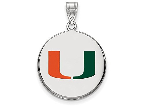LogoArt SS042UMF Miami Large (3/4 Inch) Enamel Disc Pendant (Sterling Sliver)
