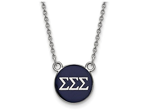 LogoArt SS029SSS-18 Sigma Sigma Sigma Extra Small Enameled Pendant w/Chain 18 Inch Chain.