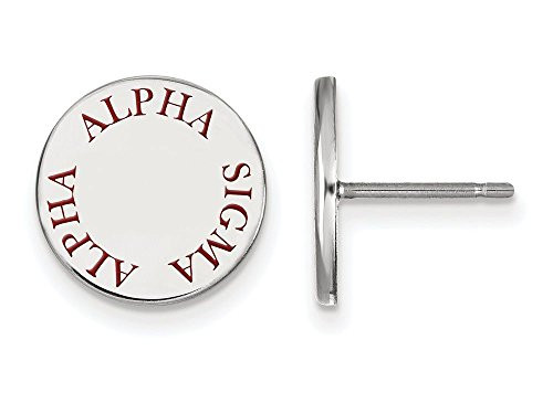 LogoArt SS020ASI Sterling Silver LogoArt Alpha Sigma Alpha Enameled Post Earringss
