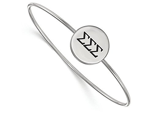 LogoArt SS025SSS-7 Sterling Silver LogoArt Sigma Sigma Sigma Enameled Slip-on Bangle