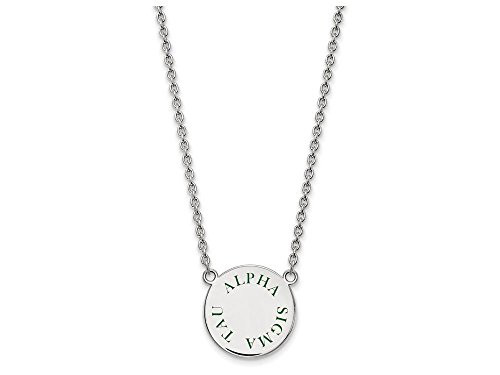 LogoArt SS015ALS-18 Alpha Sigma Tau Small Enameled Pendant w/Chain 18 Inch Chain.